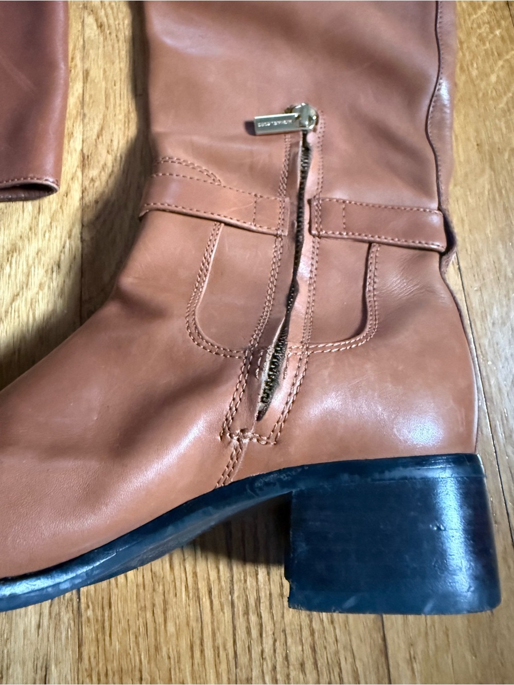 Michael Kors Leather Under the Knee Boots with Gold Accent - Picture 3 of 6